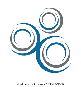 various colors vector abstract circle logo design template.
 flow line round shape and loop symbol. geometric technology web rings graphic element.