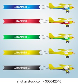 various colors vector small airplane with banner eps10