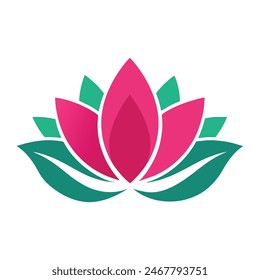 Various coloured lotus logos logo icon with leaves