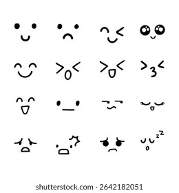 Various comic effect expression outline illustration