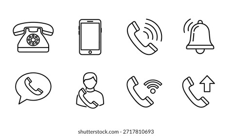 Vários ícones de comunicação conjunto de vetores