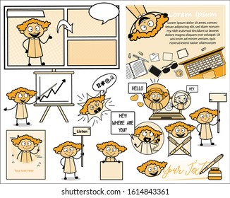 Various Concepts of Office Lady - Set of Concepts Vector illustrations