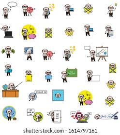 Various Concepts of Old Boss - Set of Concepts Vector illustrations
