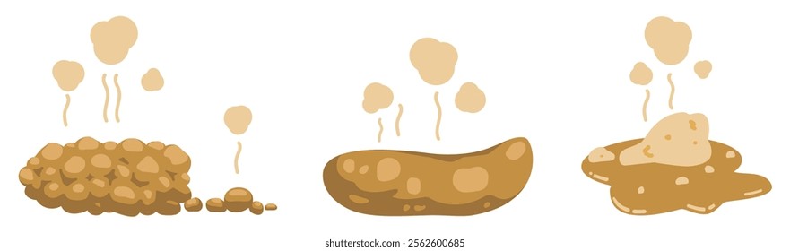 Various conditions of feces Normal and constipated
