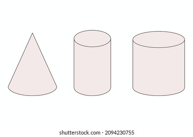 Various Cones and Cylinders beige for Mathematical Illustrations of Spatial Geometry in the Classroom