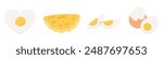various cooked eggs illustration, fried, omelette, halved, chicken eggs, whole, uncooked, boiled, cooking ingredient, organic product, food, breakfast