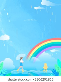 Various cool summer background illustrations