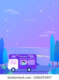 Various cool summer background illustrations