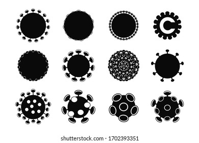 Various coronavirus isolated icons, signs, symbols and glyphs