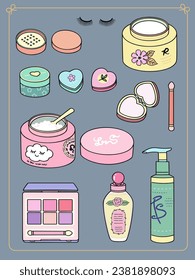 Various cosmetics and skin care products