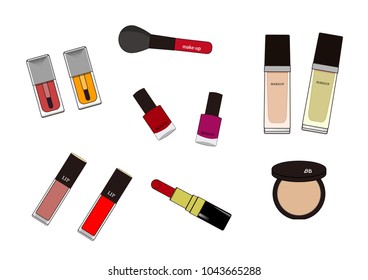 Various cosmetics vector