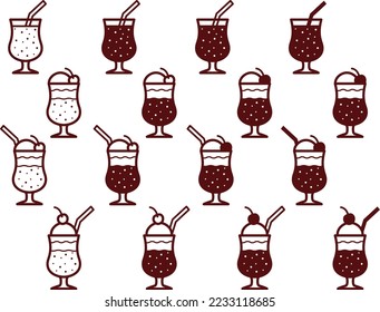 Various cream soda illustration set