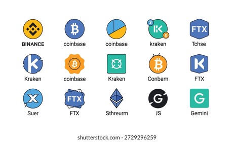 Various cryptocurrency exchange logos displayed together
