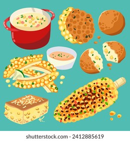 Various cuisines made from corn