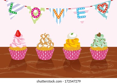Various Cupcakes in party-EPS10