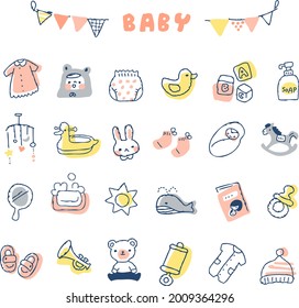 Various cute baby item sets