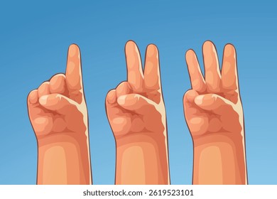 various cute cartoon design hands in set
