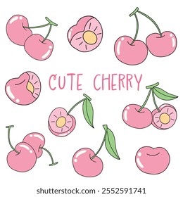 Various cute cherry shapes for decoration