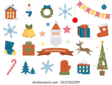 Various cute Christmas material set