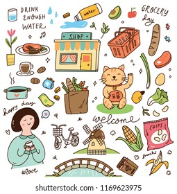 various cute doodle