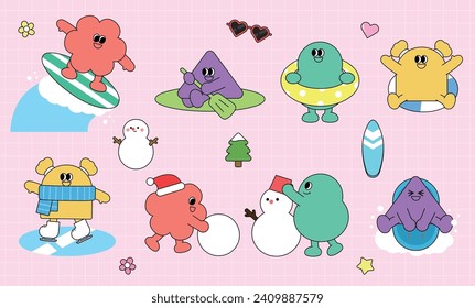 Various and cute figure character illustrations