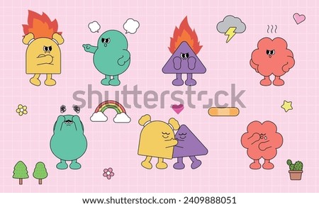 Various and cute figure character illustrations