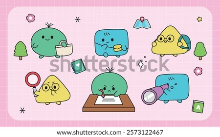 Various and cute figure character illustrations