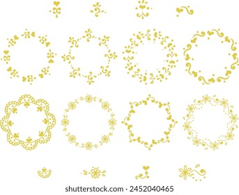 Diversos gráficos de marco lindo con los motivos tales como flores y naturaleza y curvas