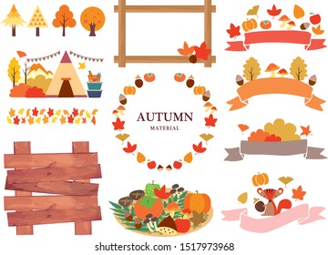 Various cute material collection in autumn