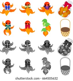 The various cute and pretty icons of ground cherry