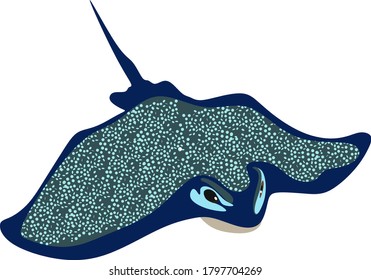 Verschiedene Cute-Ray-Stingray-Cartoon-Vektorgrafiken