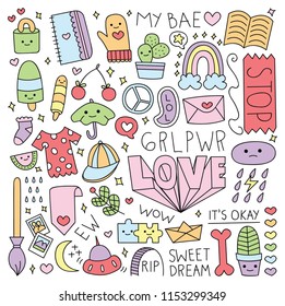 Various Cute Things Doodle Style Vector Stock Vector (royalty Free 