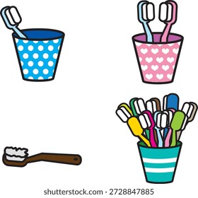 Various cute toothbrush vector images