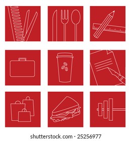 various daily activities icons