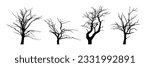 various dead tree silhouette collection