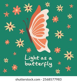 Various decorative cute butterflies and moths. Vector hand drawn illustration. All elements are isolated.