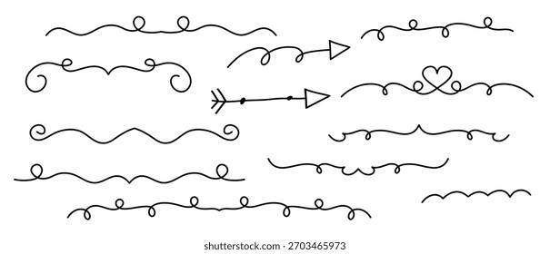 Diversos divisores decorativos Vector de colección