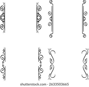 various decorative ornaments arranged in two rows with distinctive carvings	