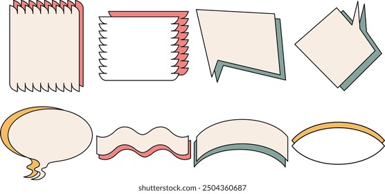 Various Decorative Shapes, Text Box and Design Elements for Creative Projects