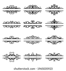 Various decorative text dividers calligraphic set
