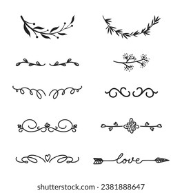 Various decorative text dividers set	