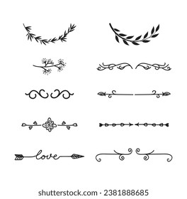 Various decorative text dividers set	