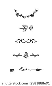 Various decorative text dividers set	