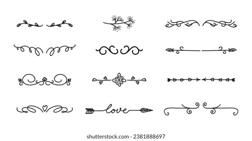 Various decorative text dividers set	