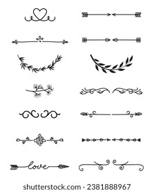 Various decorative text dividers set	