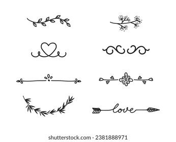 Various decorative text dividers set	