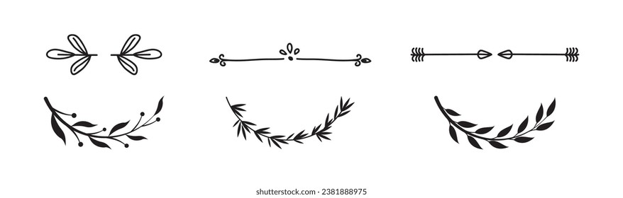 Various decorative text dividers set	