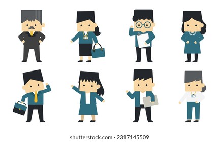 various deformation business people illustration set vector assortment material