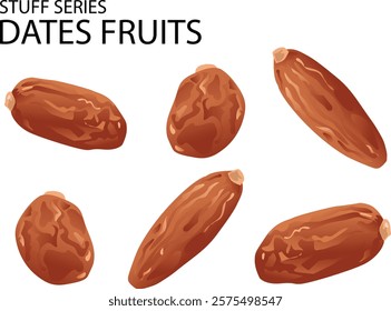 various delicious brown dates fruits