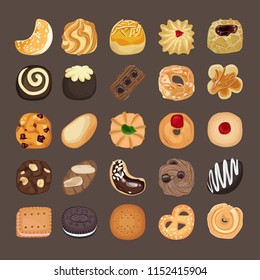 Various delicious cookies